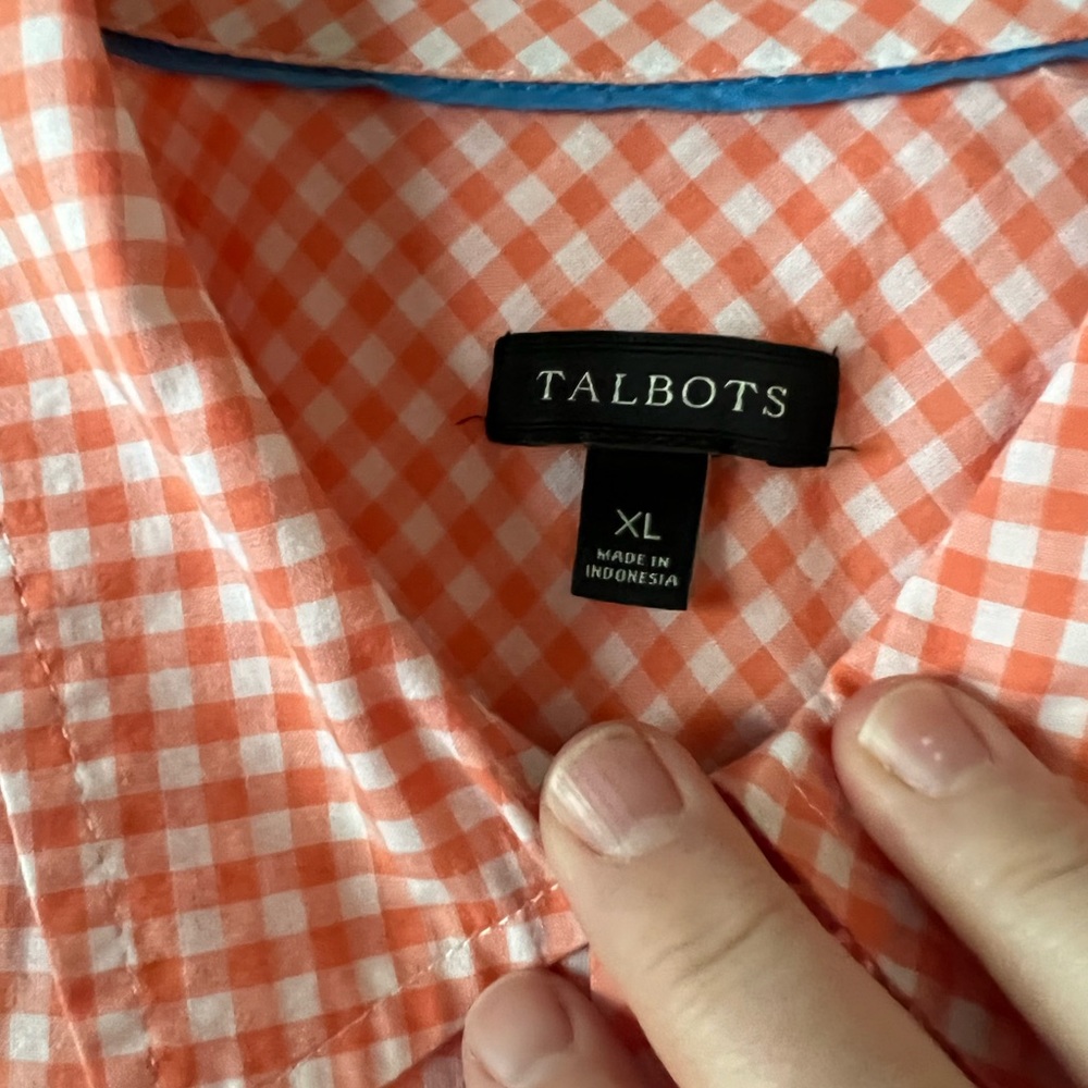 Talbots size XL  Gingham button down shirt